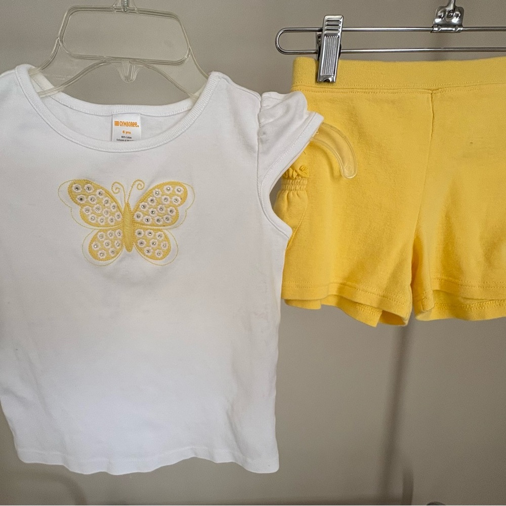 Gymboree White and Yellow Butterfly Tank Top
